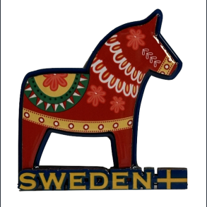 Magnet SE Shiny 3D Horse Red