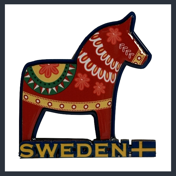 Magnet SE Shiny 3D Horse Red