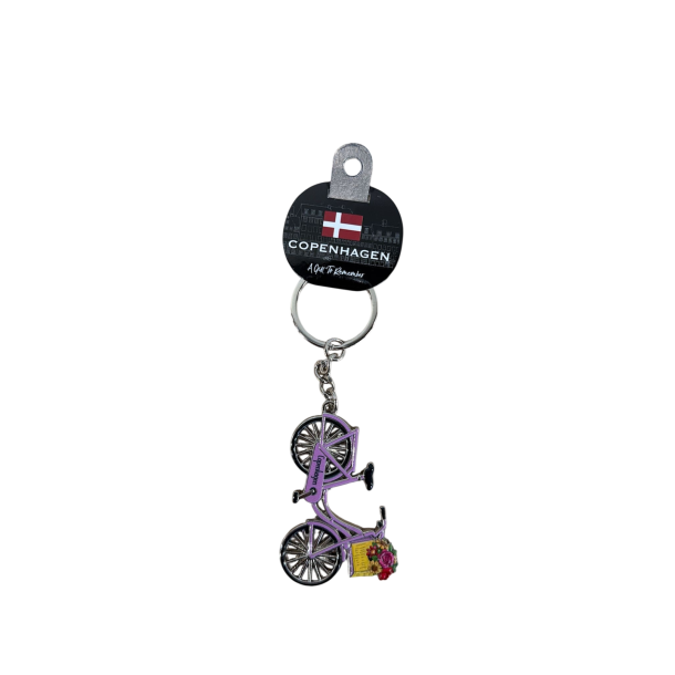 Keyring Bike Flowers Purple CPH