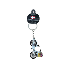 Keyring Bike Flowers White CPH