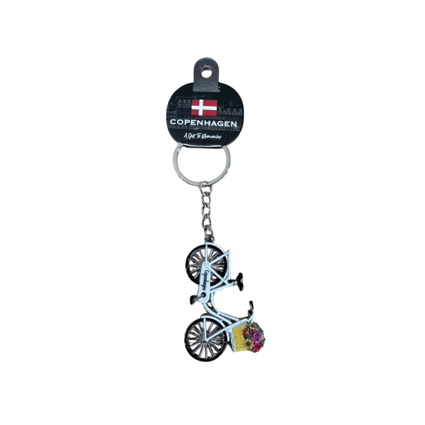 Keyring Bike Flowers White CPH