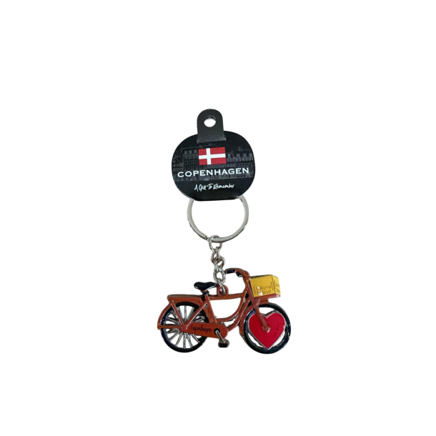 Keyring Bike Heart Brown CPH