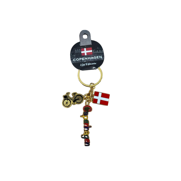 Keyring Pendant Bike-Flag-Name CPH