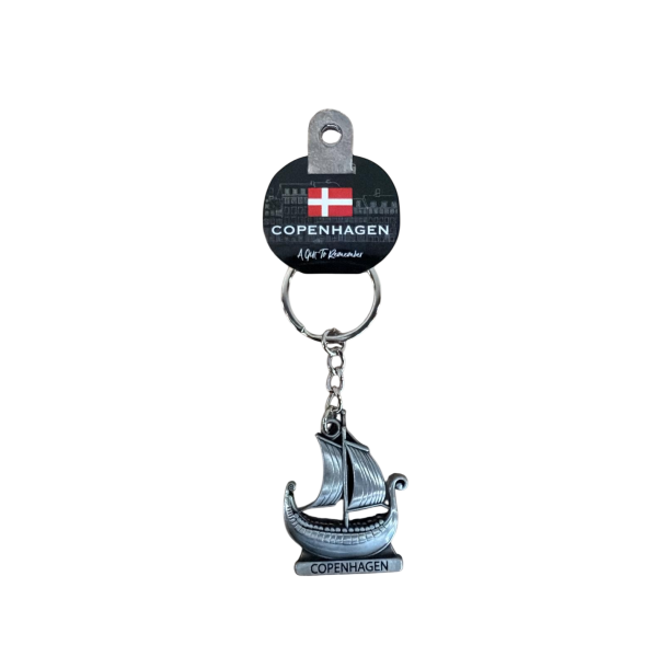 Keyring Pendant Vikingship Silver CPH