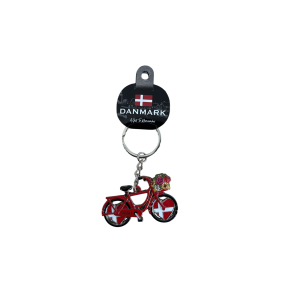 Keyring Bike Hearts Red DK
