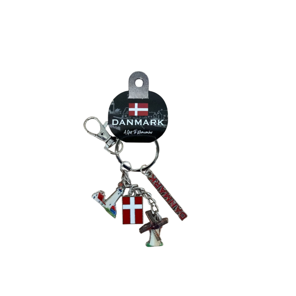 Keyring Pendant Flag-Windmill-Lighthouse-Name DK