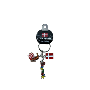 Keyring Pendant Flag-Vikingship-Name DK