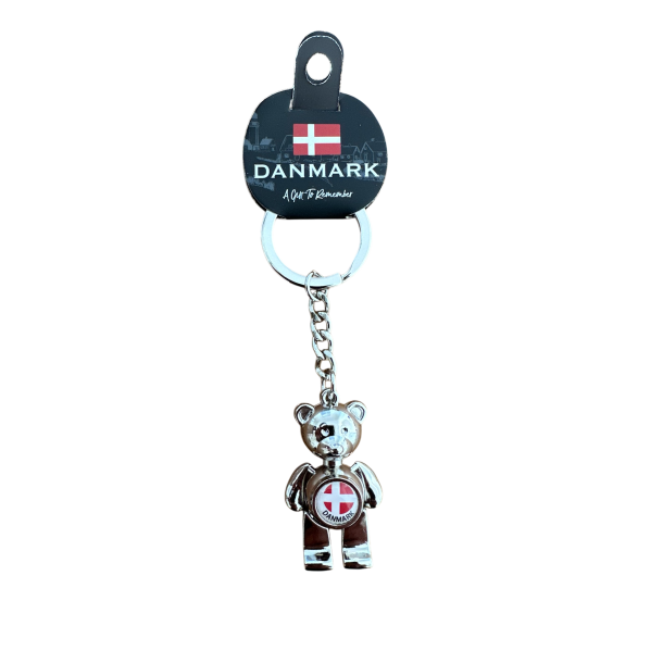 Keyring DK Bear Silver Flag