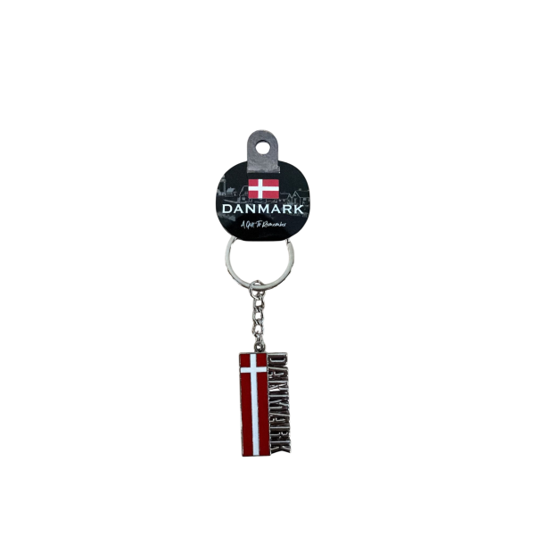 Keyring Flag-Name Red/White DK