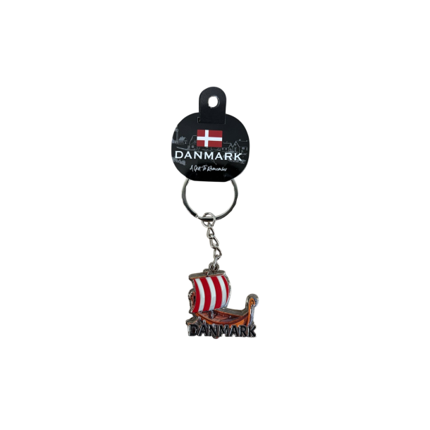 Keyring Vikingship-Name Red/White DK
