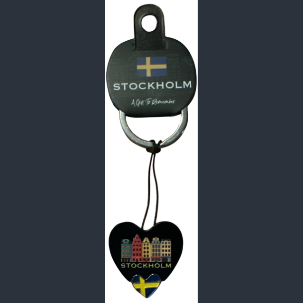 Keyring STO Heart Houses Black