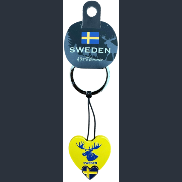 Keyring SE Heart Moose Head Yellow