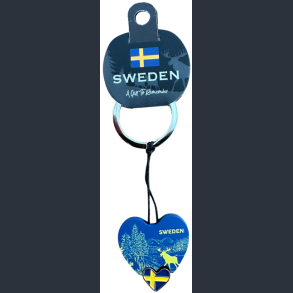 Keyring SE Heart Moose Wood Navy