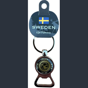 Keyring SE Bottle/Can Round Opener Moose Head Gold