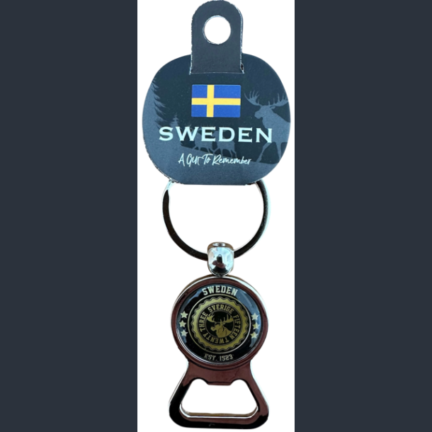 Keyring SE Bottle/Can Round Opener Moose Head Gold