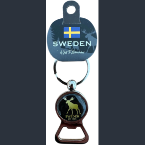 Keyring SE Bottle/Can Round Opener Moose Gold