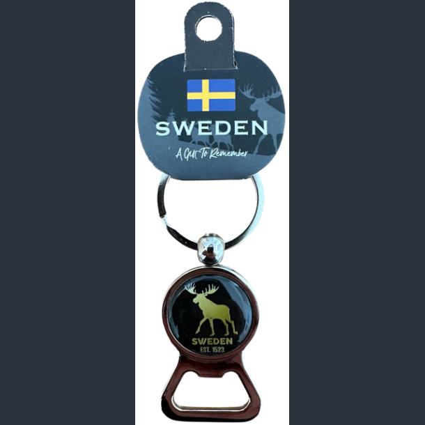 Keyring SE Bottle/Can Round Opener Moose Gold