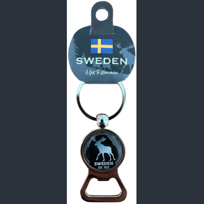Keyring SE Bottle/Can Round Opener Moose Silver