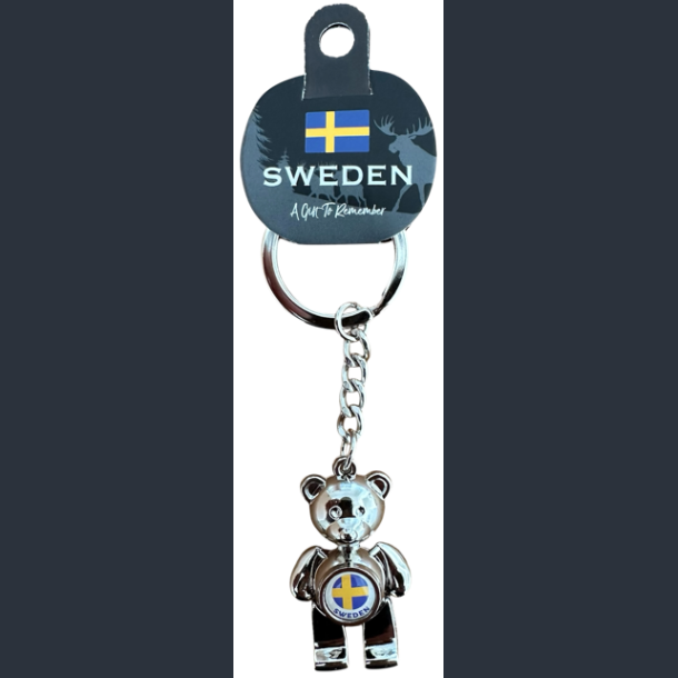 Keyring SE Teddybear Flag Silver