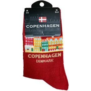 Sock LADY CPH Houses Red