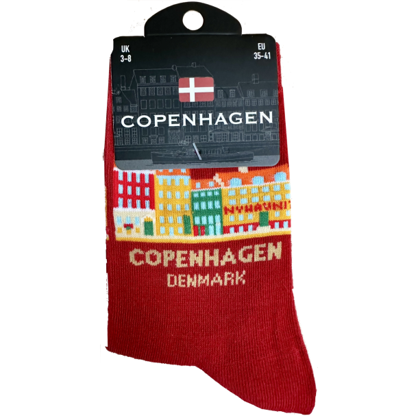 Sock LADY CPH Houses Red