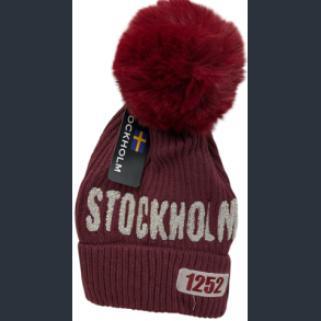 Winterhat STO Pom EST. 1252 Burgundy