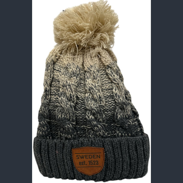 Winterhat SE Pom Knitted Beige/Grey