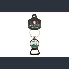 Keychain HAM Round Opener Light Blue