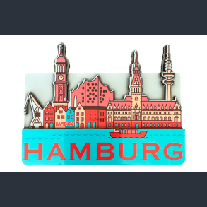 Magnet HAM Skyline Red MDF Shiny 3D