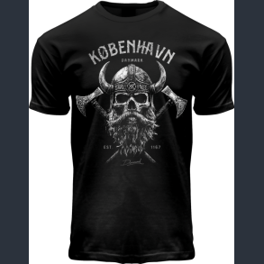 FOX T-Shirt Black Viking Beard Skull CPH