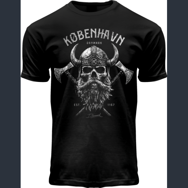 FOX T-Shirt Black Viking Beard Skull CPH