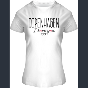 FOX T-Shirt Ladies Fitted White I Love You CPH