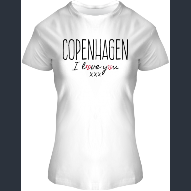 FOX T-Shirt Ladies Fitted White I Love You CPH