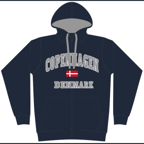 FOX Hooded Zipper Navy College Patch CPH