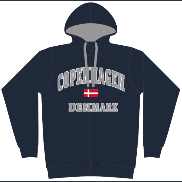 FOX Hooded Zipper Navy College Patch CPH