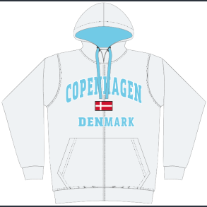 FOX Hooded Zipper Ash College Patch CPH