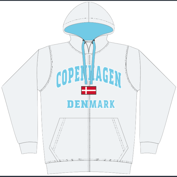 FOX Hooded Zipper Ash College Patch CPH